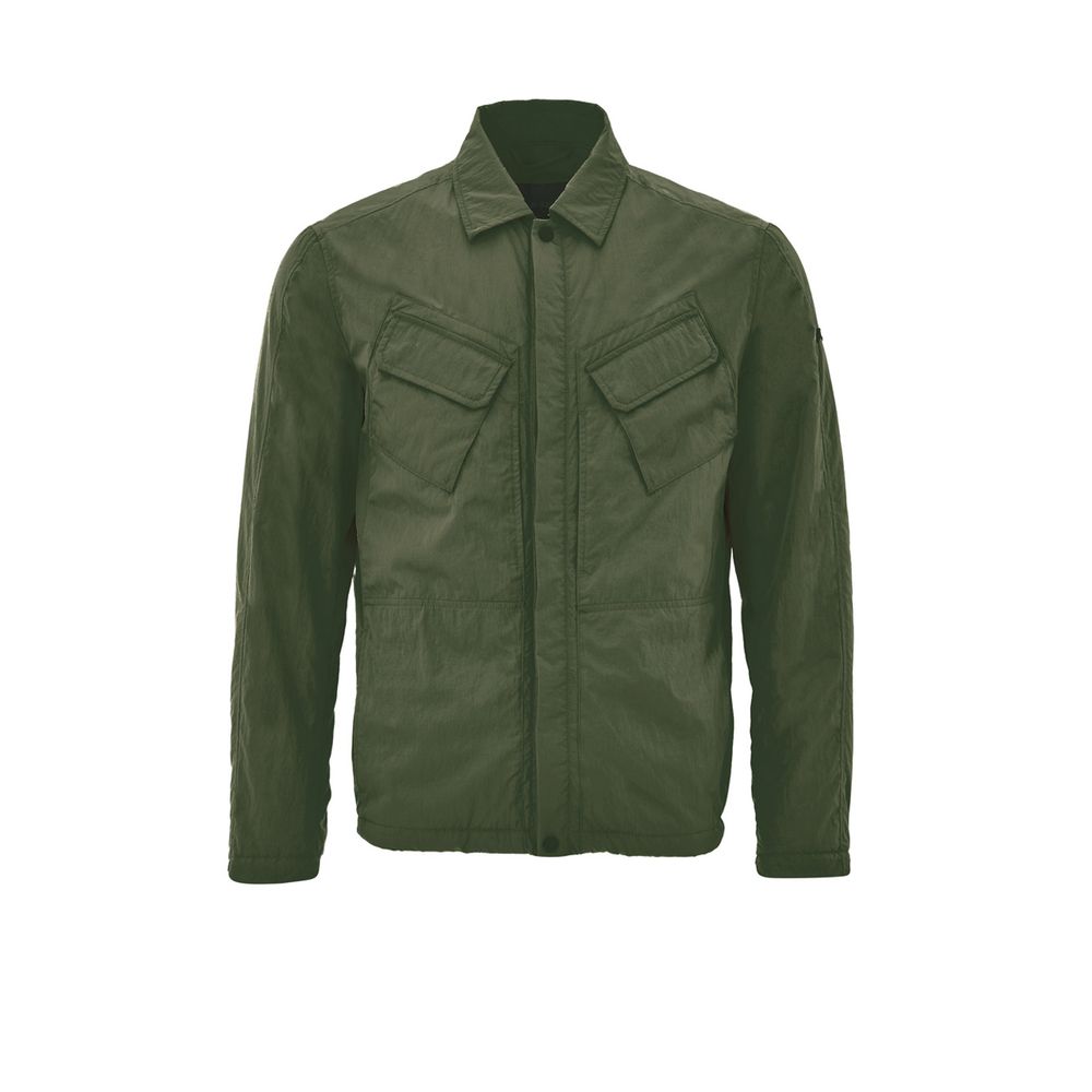 Overcoat by Paul & Shark for men in poly nylon fabric green presents a luxurious silhouette, showcasing a luxurious and sophisticated pockets & insulated for a premium, luxurious look.