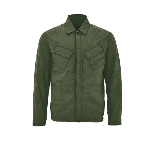 Overcoat by Paul & Shark for men in poly nylon fabric green presents a luxurious silhouette, showcasing a luxurious and sophisticated pockets & insulated for a premium, luxurious look.