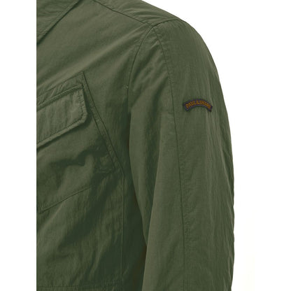 Overcoat by Paul & Shark for men in poly nylon fabric green showcases a architectural silhouette, artfully detailed with a distinctive and functional pockets & insulated for a architectural finish.