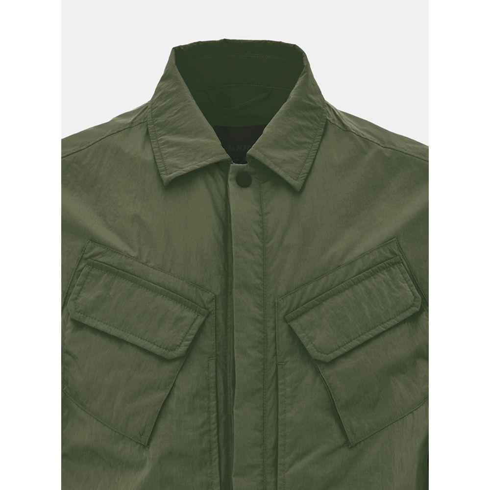 Overcoat by Paul & Shark for men in poly nylon fabric green presents a luxurious silhouette, showcasing a luxurious and sophisticated pockets & insulated for a premium, luxurious look.