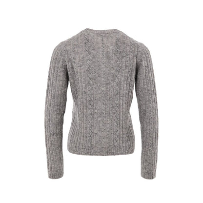 Cardigan by Gran Sasso for women in virgin alpaca wool gray features an impeccable silhouette, showcasing a sophisticated mandarin neckline and detail for a truly impeccable finish.