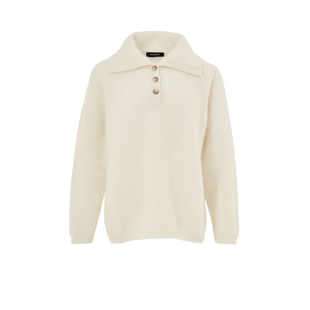 Sweater by Gran Sasso for women in cashmere & polyamide white showcases an masterful silhouette, artfully detailed with a masterful and long-sleeve for a sophisticated, premium finish.