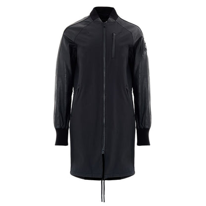 Parka by Moose Knuckles for women in cotton nylon & leather black, presenting a cosy silhouette with distinctive lightweight & pockets and a refined .