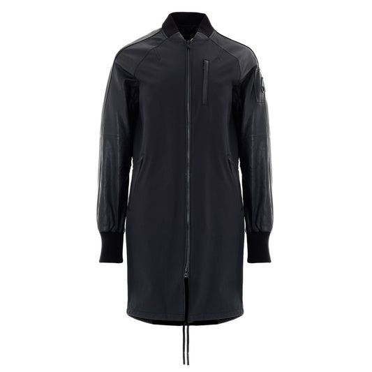 Parka by Moose Knuckles for women in cotton nylon & leather black, presenting a cosy silhouette with distinctive lightweight & pockets and a refined .