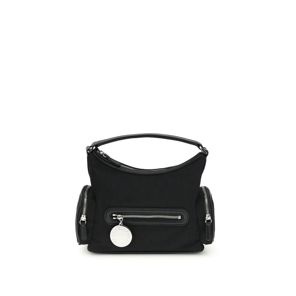 Shoulder Bag by Stella McCartney for women in leather black, silver & signature showcases a enviable silhouette, artfully detailed with a secure zipper, organized external-pockets, and versatile shoulder-strap, handle & adjustable-strap for a enviable look.