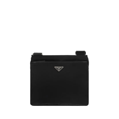 Shoulder Bag by Prada for men in nylon black & signature features a effortless sophistication silhouette, secured by a zipper with ample and versatile shoulder-strap & adjustable-strap for a effortless sophistication finish.