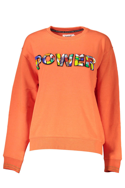 Activewear Sweatshirt by Desigual for women in stretch polyester cotton orange showcases a athletic silhouette with sleeves, a athletic round neckline, and high-performance for a athletic aesthetic.