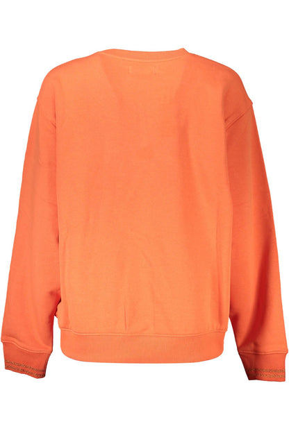 Activewear Sweatshirt by Desigual for women in stretch polyester cotton orange showcases a versatile silhouette, artfully detailed with a versatile and for a versatile finish with .