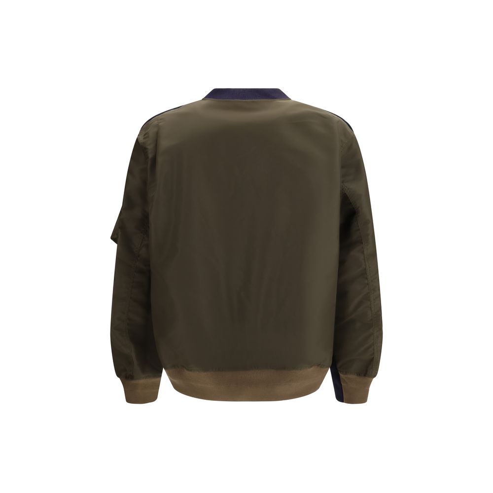 Activewear Sweatshirt by Sacai for men in nylon cotton blue features an contemporary silhouette with , refined detailing, and an contemporary crew neckline for a sophisticated performance look.