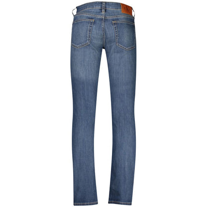 Jeans by Calvin Klein for men in stretch denim cotton blue features an refined tailoring silhouette, showcasing a premium slim with a and long cut for a refined tailoring look.