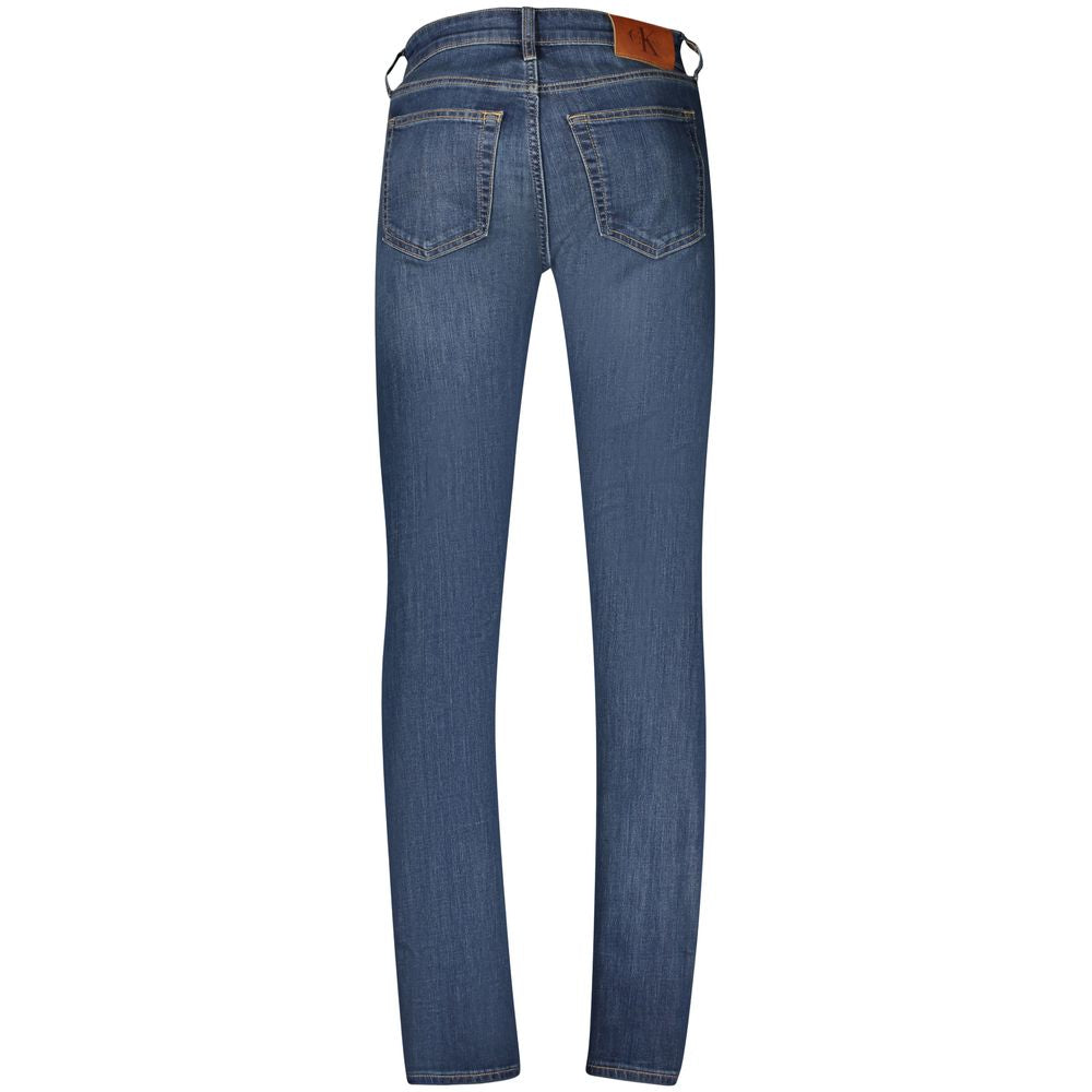 Jeans by Calvin Klein for men in stretch denim cotton blue presents a refined pantology silhouette, artfully defined by a refined pantology slim, long, and a sophisticated .
