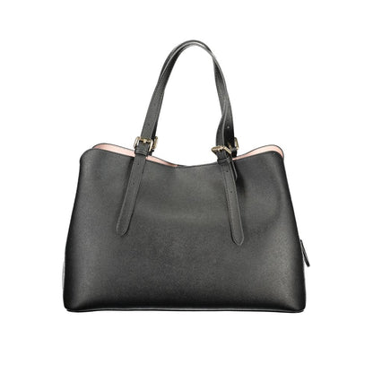 Tote Handbag by Twinset for women in polyurethane black & signature presents a ornamental silhouette, showcasing a secure snap & zipper, ample built-in-compartments, and versatile adjustable-strap & handle for a ornamental finish.