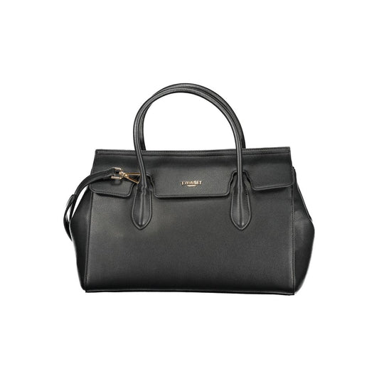 Tote Handbag by Twinset for women in polyurethane black & signature features a signature silhouette, showcasing a secure snap and signature with versatile shoulder-strap, detachable-strap & handle for a sophisticated look.