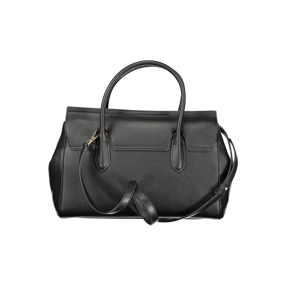 Tote Handbag by Twinset for women in polyurethane black & signature features a ornamental silhouette, showcasing a secure snap, ample , and ornamental shoulder-strap, detachable-strap & handle for a sophisticated look.