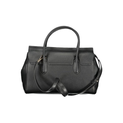 Tote Handbag by Twinset for women in polyurethane black & signature features a ornamental silhouette, showcasing a secure snap, ample , and ornamental shoulder-strap, detachable-strap & handle for a sophisticated look.