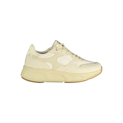 Athletic Sneakers by Twinset for women in polyurethane beige & print features an stately silhouette, showcasing the signature athletic style of the Women's Athletic Polyurethane Sneakers collection with a truly stately finish.