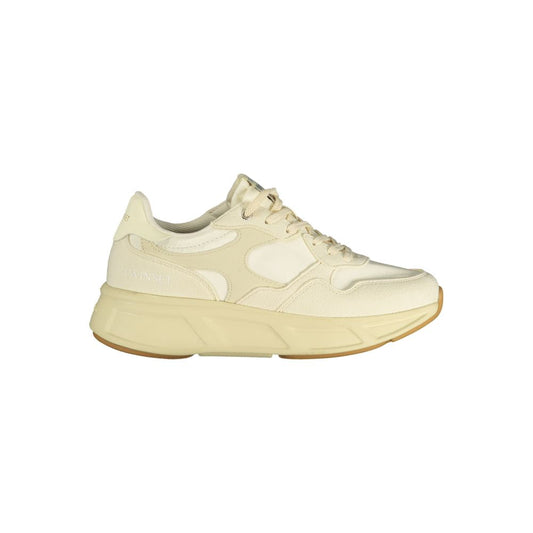 Athletic Sneakers by Twinset for women in polyurethane beige & print features an stately silhouette, showcasing the signature athletic style of the Women's Athletic Polyurethane Sneakers collection with a truly stately finish.