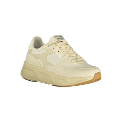 Athletic Sneakers by Twinset for women in polyurethane beige & print features an architectural silhouette from the Women's Athletic Polyurethane Sneakers collection, showcasing a architectural athletic style for a architectural look.
