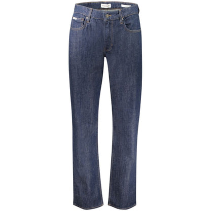 Jeans by Guess Jeans for men in stretch denim cotton blue & signature features a refined silhouette with a refined straight-leg, defined by a and a refined long for a refined finish.