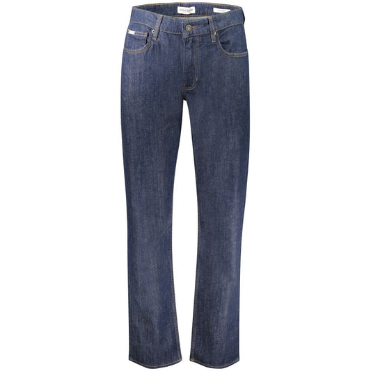 Jeans by Guess Jeans for men in stretch denim cotton blue & signature features a refined silhouette with a refined straight-leg, defined by a and a refined long for a refined finish.