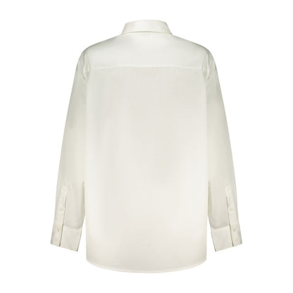 Dress Shirt by Guess Jeans for women in cotton white showcases a sharp silhouette, elegantly detailed with a sharp and sharp .