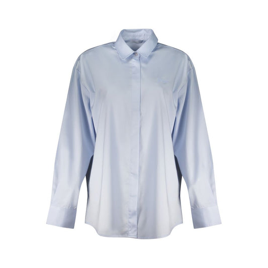 Dress Shirt by Guess Jeans for women in cotton blue presents a discerning silhouette, showcasing a sophisticated and long-sleeve for a truly discerning finish.