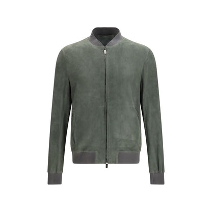 Bomber Jacket by Salvatore Santoro for men in bos taurus calf suede leather bicolour features an contemporary silhouette, showcasing a sophisticated and contemporary pockets for a truly refined look.