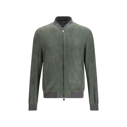 Bomber Jacket by Salvatore Santoro for men in bos taurus calf suede leather bicolour features an contemporary silhouette, showcasing a sophisticated and contemporary pockets for a truly refined look.