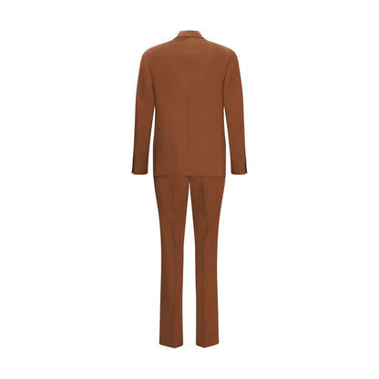 Pant Suit by Lardini for men in cotton brown presents a sublime silhouette, showcasing a sophisticated lapel neckline and a sublime straight-leg & regular-fit that exemplifies modern elegance.