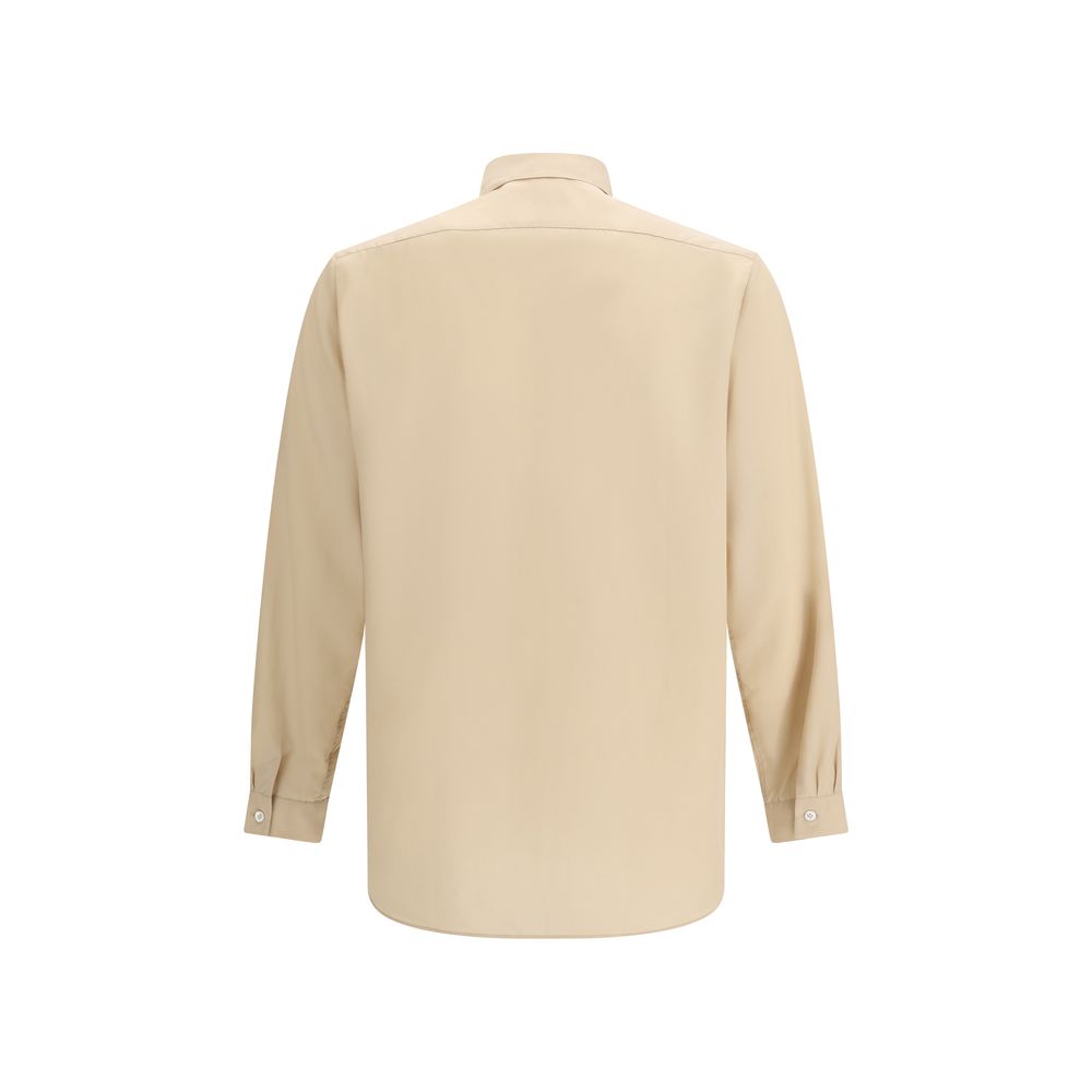 Dress Shirt by Lardini for men in linen beige features an polished silhouette, showcasing a sophisticated and detail for a truly polished finish.