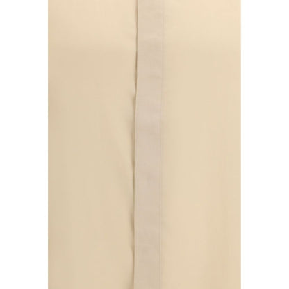 Dress Shirt by Lardini for men in linen beige features an architectural silhouette with a refined and elegant for a architectural look.