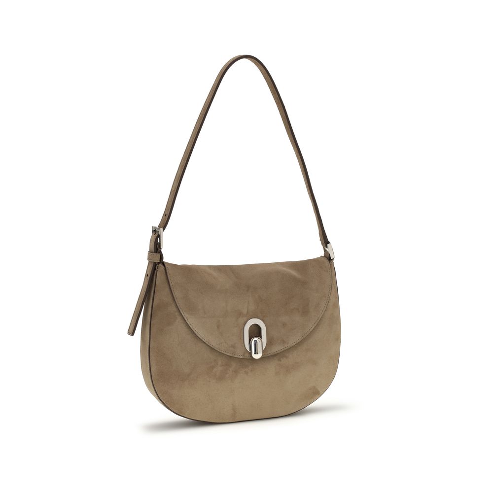 Large Evening Hobo Shoulder Bag by Savette for women in bos taurus suede calf leather beige features an effortlessly chic silhouette with a secure magnetic, ample internal-pockets, and versatile shoulder-strap & adjustable-strap for effortlessly chic everyday luxury.