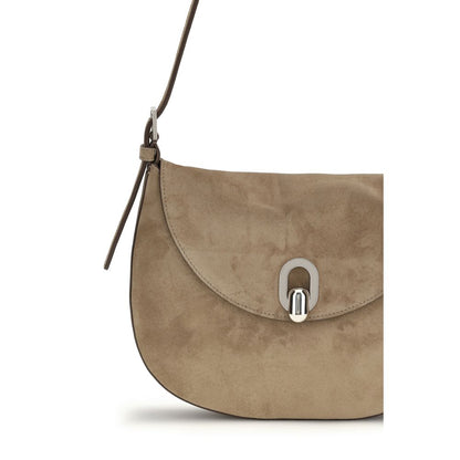 Large Evening Hobo Shoulder Bag by Savette for women in bos taurus suede calf leather beige features a distinguished silhouette, showcasing a secure magnetic and distinguished internal-pockets with versatile shoulder-strap & adjustable-strap for a distinguished finish.