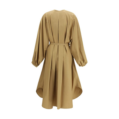 Dress by Loulou De Saison for women in cotton beige features an sultry silhouette defined by a and , falling to an sultry midi for a sultry look.
