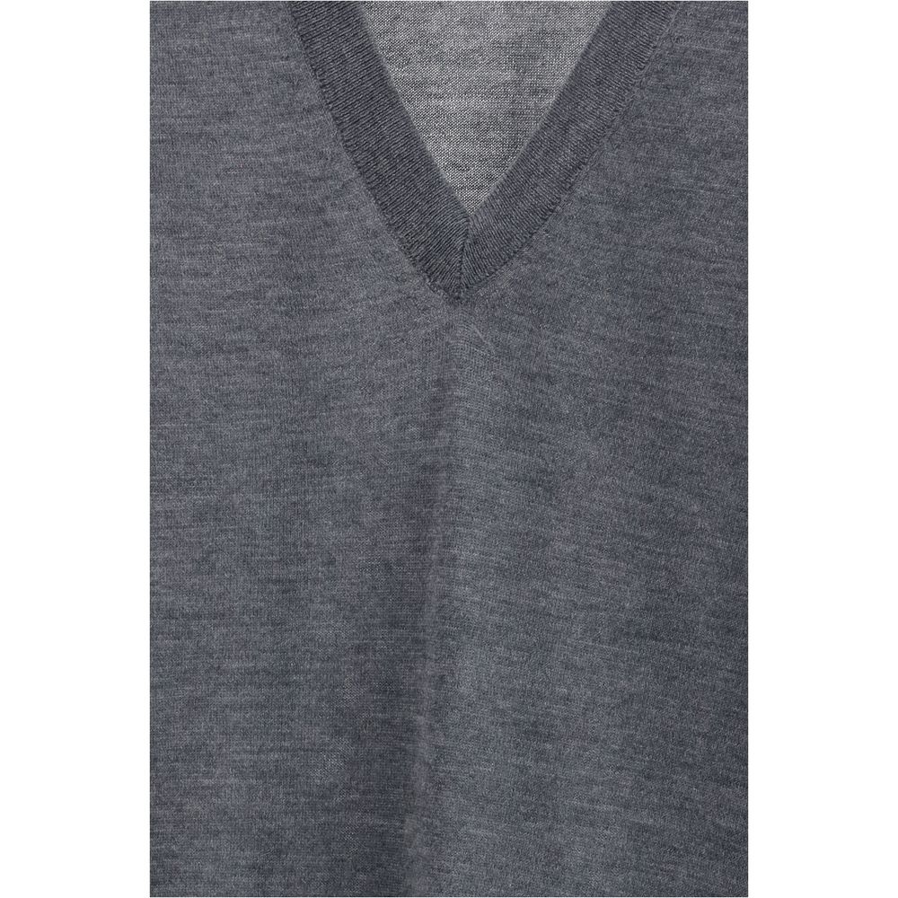Sweater by Loulou De Saison for women in cashmere gray showcases a downtown chic silhouette, artfully finished with a downtown chic and for a sophisticated, high-end look.