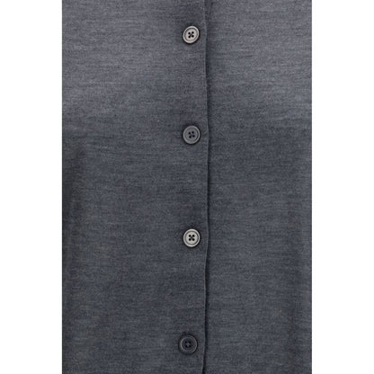 Cardigan by Loulou De Saison for women in cashmere gray features an impeccable silhouette, showcasing a sophisticated and detail for a truly impeccable finish.