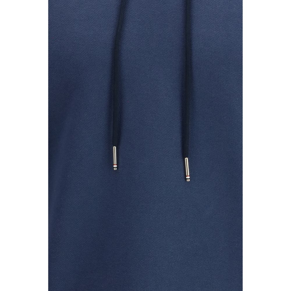 Sweatshirt Hoodie by Thom Browne for men in cotton blue features an avant-garde silhouette, showcasing a sophisticated and detail for a truly avant-garde finish.