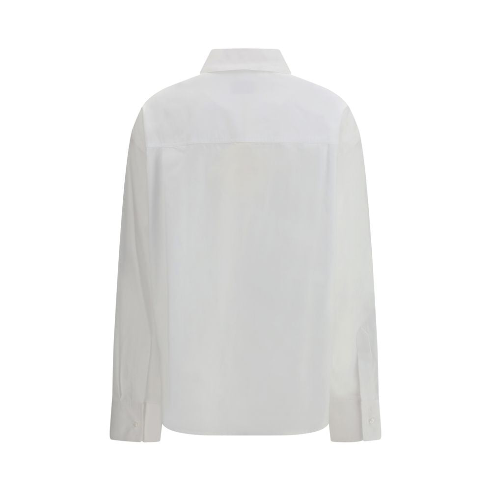Dress Shirt by Loulou De Saison for women in cotton white features an architectural silhouette with a refined and elegant for a architectural look.