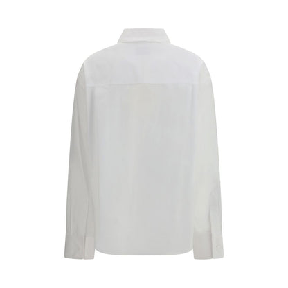 Dress Shirt by Loulou De Saison for women in cotton white features an architectural silhouette with a refined and elegant for a architectural look.