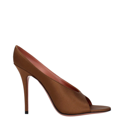 This High-Heel Pumps Heels by Amina Muaddi for women in satin brown presents a effortlessly chic silhouette from the Women's Satin High-Heel Pumps Heels collection, featuring a effortlessly chic high-heel and effortlessly chic .