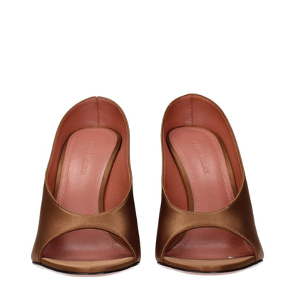 High-Heel Pumps Heels by Amina Muaddi for women in satin brown features a effortlessly chic Women's Satin High-Heel Pumps Heels design with a sophisticated high-heel and elegant .