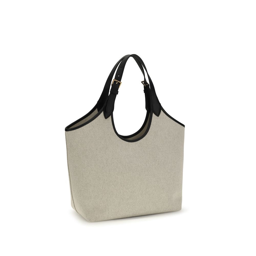 Shoulder Shopper Tote Bag by Versace for women in cotton beige features a effortless sophistication silhouette, secured by a with ample and versatile shoulder-strap, handle & adjustable-strap for a effortless sophistication finish.