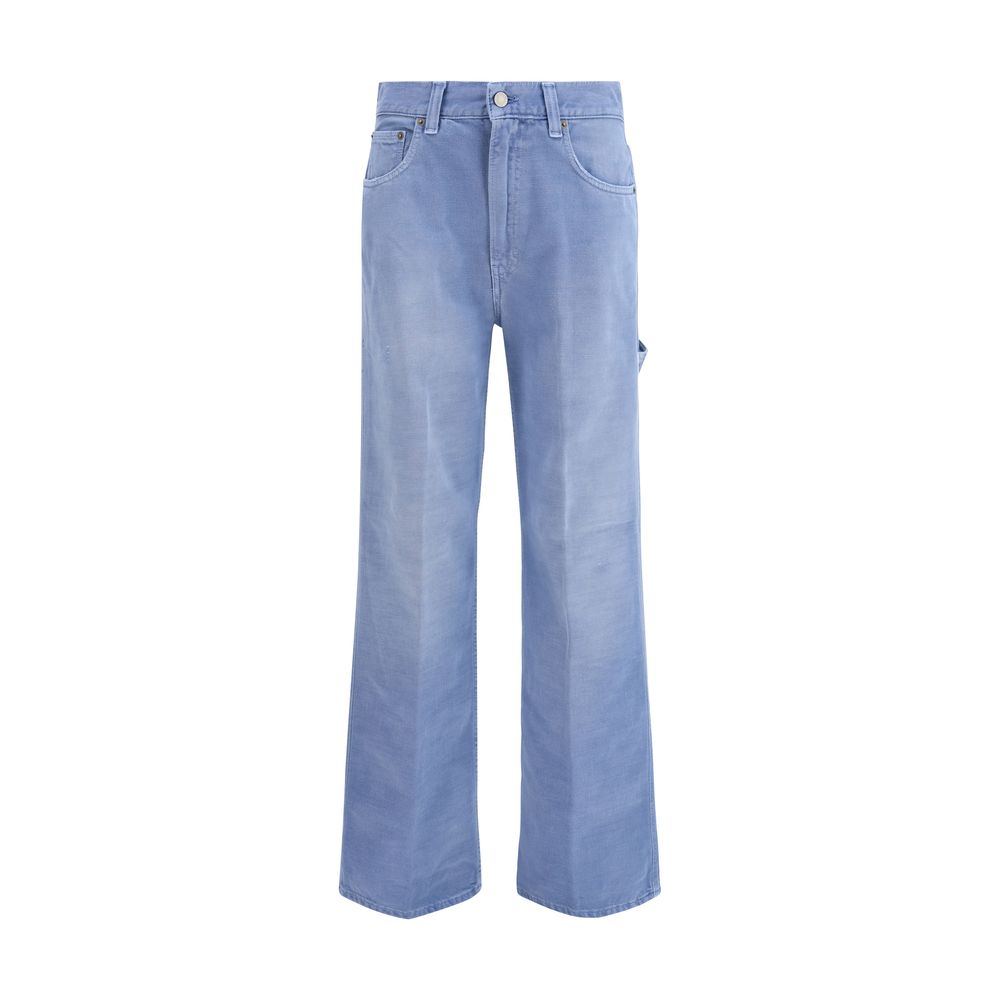 Jeans by Haikure for women in denim cotton light-blue features an sophisticated and relaxed-fit, regular-fit, wide & oversized with a precise long, creating a sophisticated and sophisticated silhouette.
