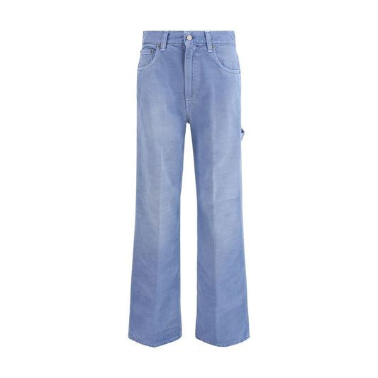 Jeans by Haikure for women in denim cotton light-blue features an sophisticated and relaxed-fit, regular-fit, wide & oversized with a precise long, creating a sophisticated and sophisticated silhouette.