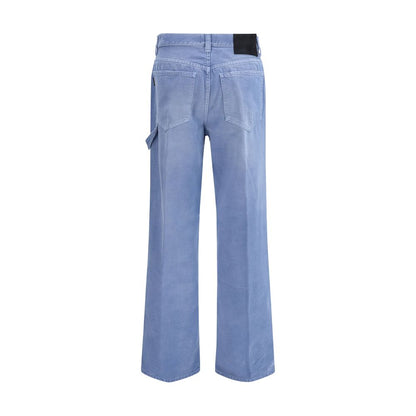Jeans by Haikure for women in denim cotton light-blue features a polished silhouette with a polished relaxed-fit, regular-fit, wide & oversized, reaching a polished long and finished with a polished .