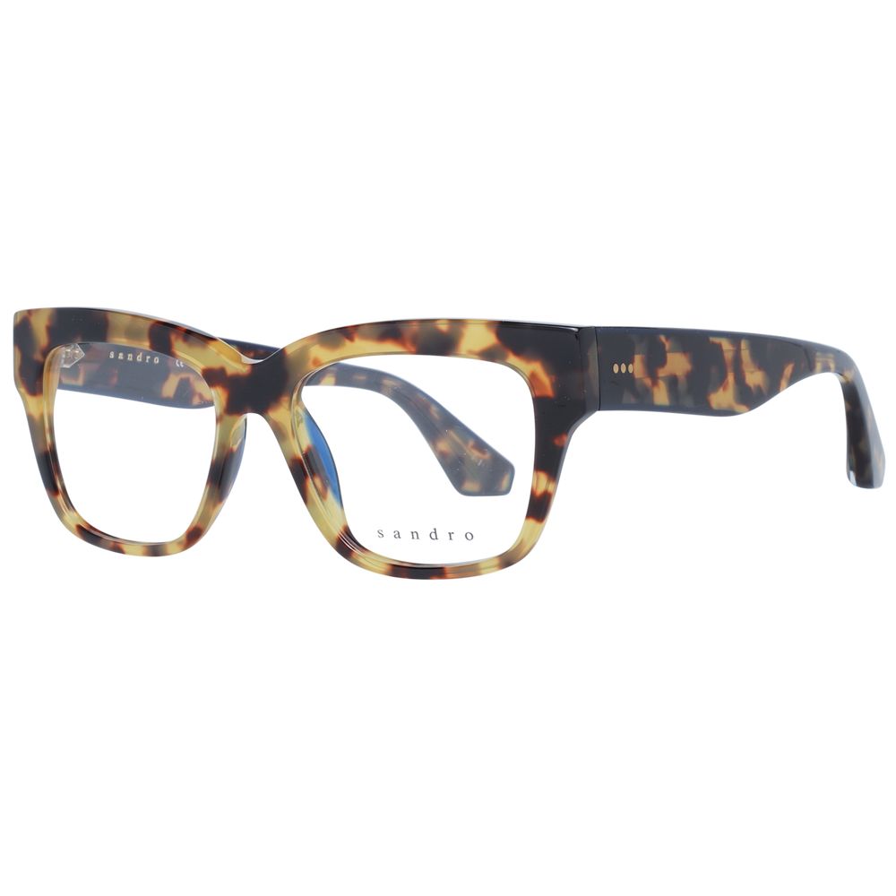 Eyeglasses Frames by Sandro for women in plastic brown showcases a reflective silhouette, artfully incorporating a sophisticated brown coloured frame with a distinct full-frame frame design.
