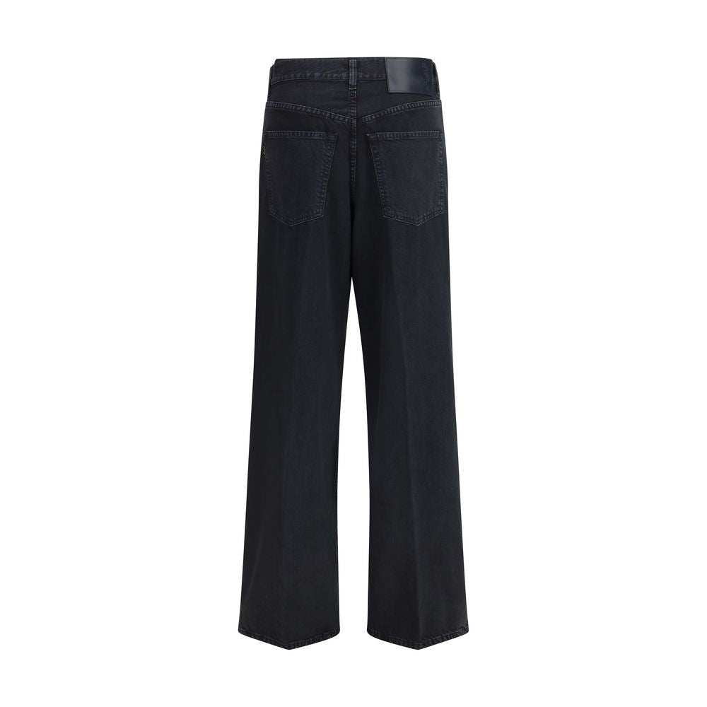 Jeans by Haikure for women in denim cotton black features an refined tailoring silhouette, showcasing a premium oversized with a and long cut for a refined tailoring look.