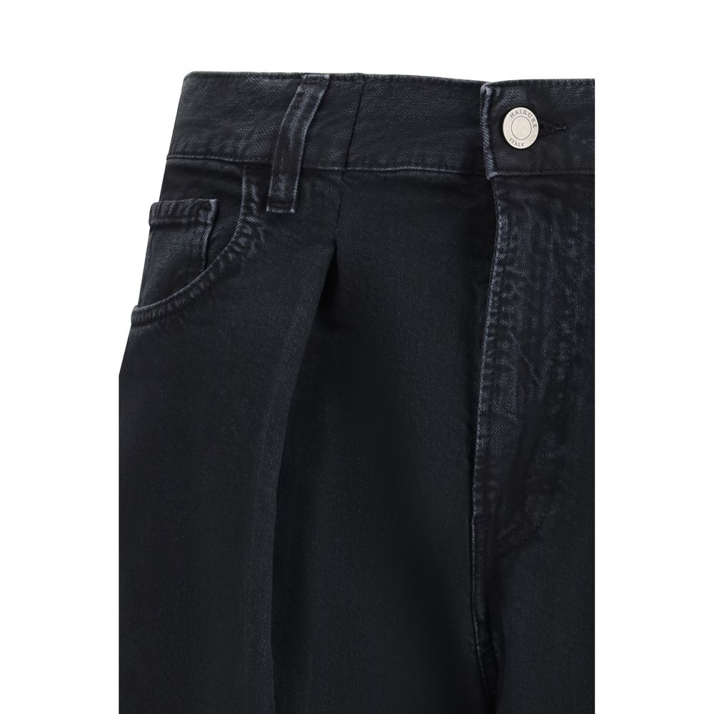 Jeans by Haikure for women in denim cotton black features a polished silhouette with a polished oversized, reaching a polished long and finished with a polished .