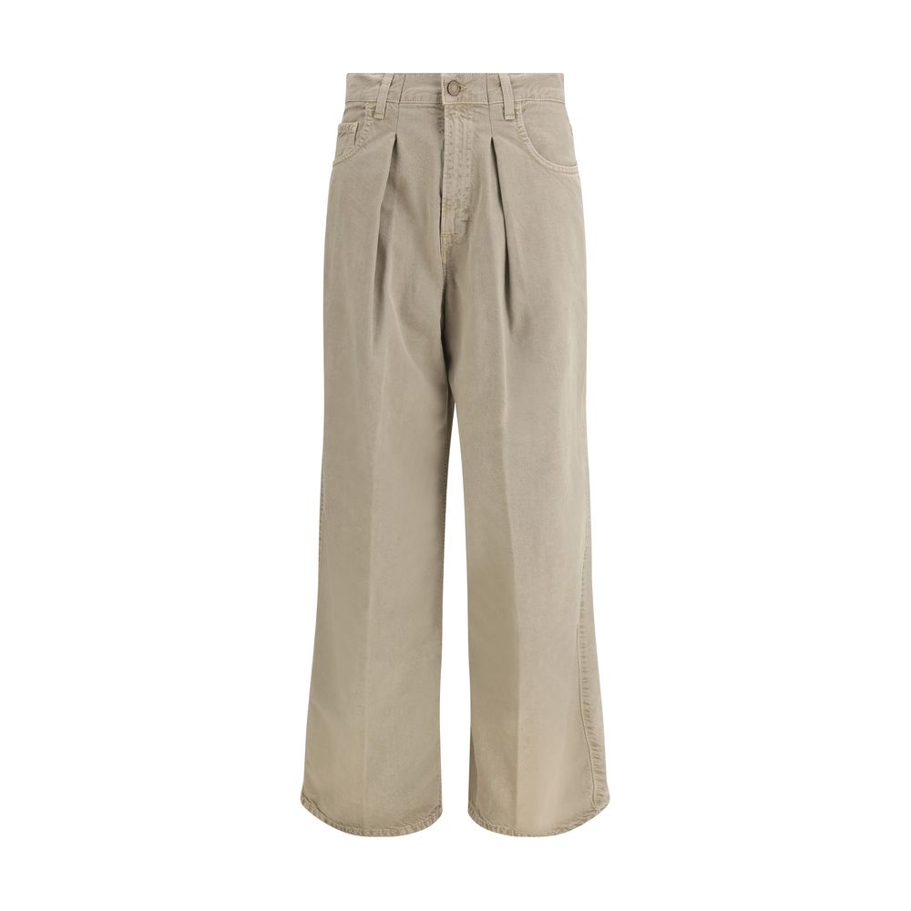 Jeans by Haikure for women in denim cotton beige presents a refined pantology silhouette, artfully defined by a refined pantology oversized, long, and a sophisticated .