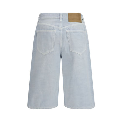 Denim Shorts by Haikure for women in denim cotton blue features an stylish regular-fit with a short and mid rise, showcasing an stylish silhouette for a premium, high-fashion look.